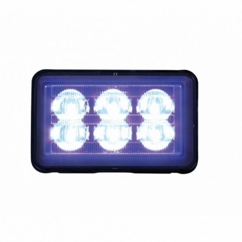United Pacific 6 High Power LED Rectangular Warning Light With Bracket Blue LED (Bulk) 37159B