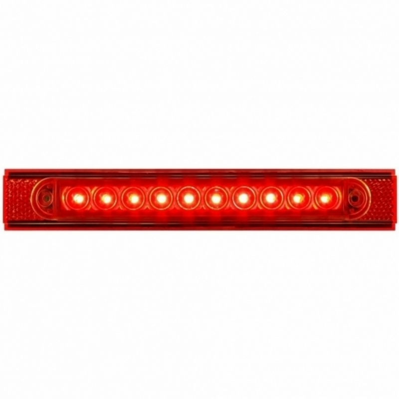 United Pacific 10 LED Conspicuity Reflector Plate Light With Red Reflector Red LED/Red Lens (Each) 37166