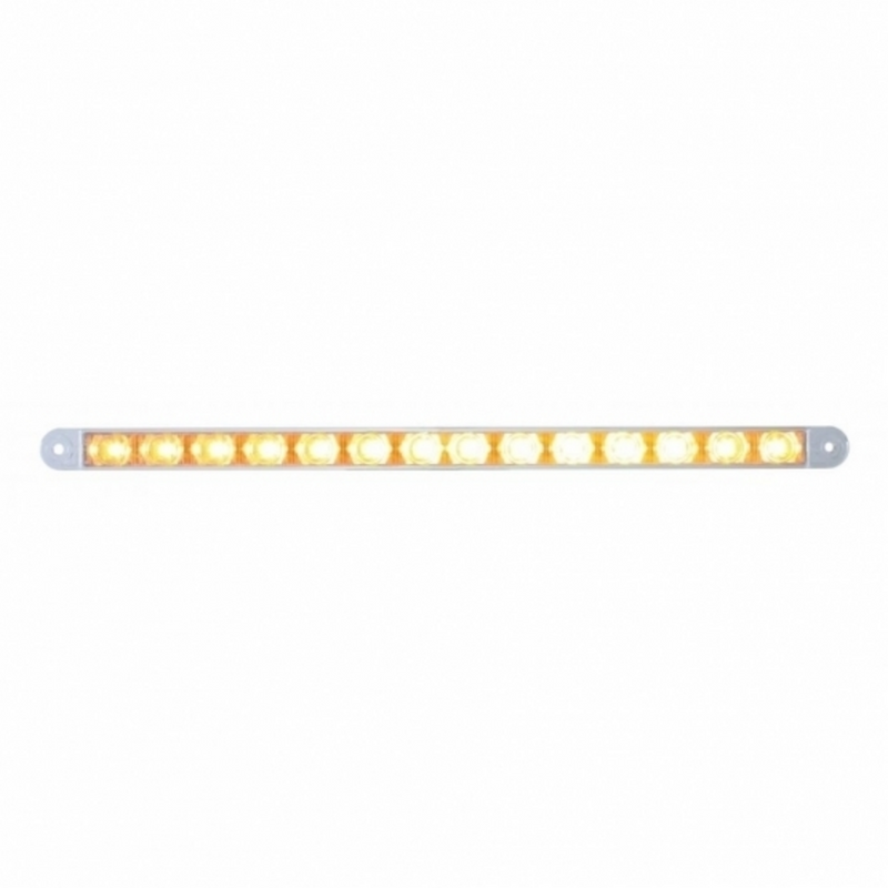 United Pacific 14 LED 12" Auxiliary Warning Light Bar Only Amber LED/Clear Lens (Bulk) 37192B