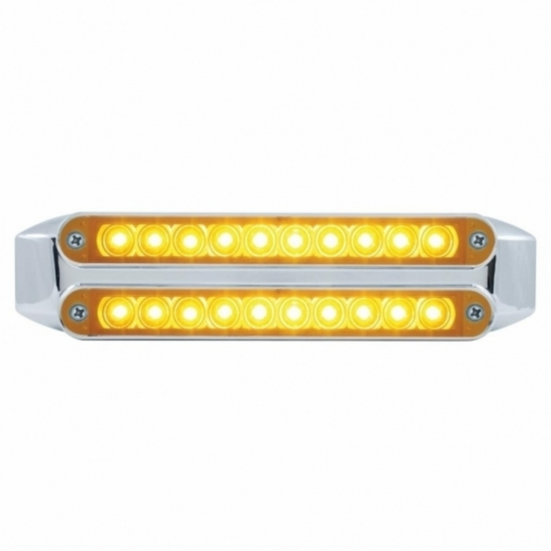 United Pacific Dual 10 LED 6-1/2" Turn Signal Light Bars Amber LED/Amber Lens 37196