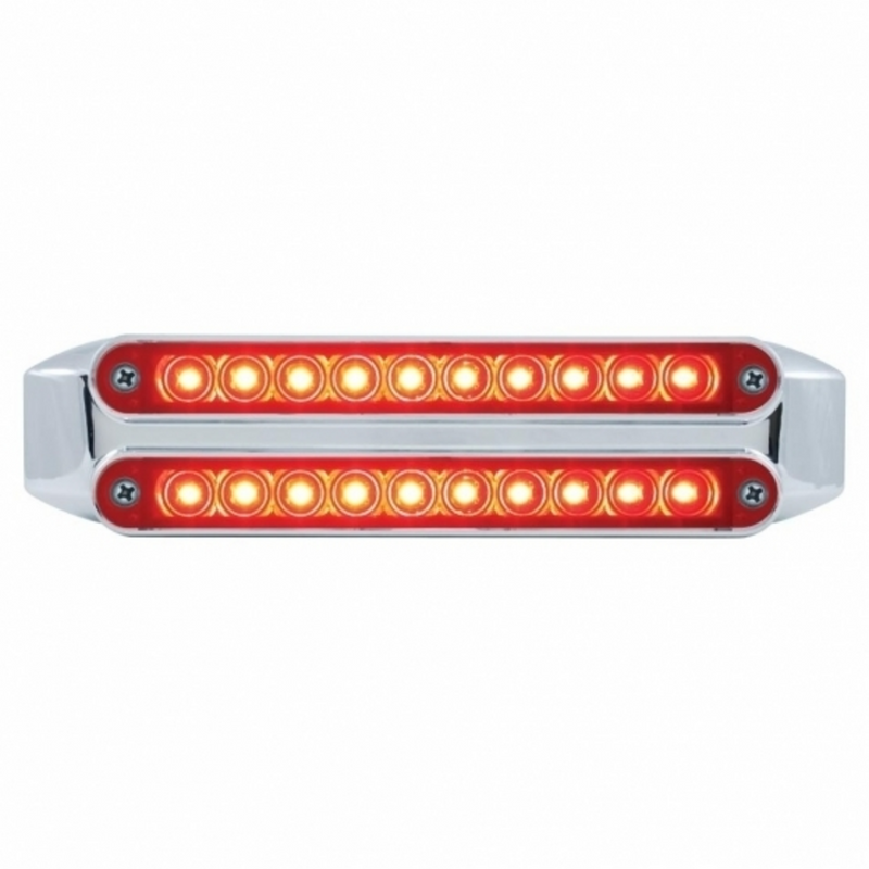 United Pacific Dual 10 LED 6-1/2" Light Bars (Stop, Turn & Tail) Red LED/Red Lens 37197