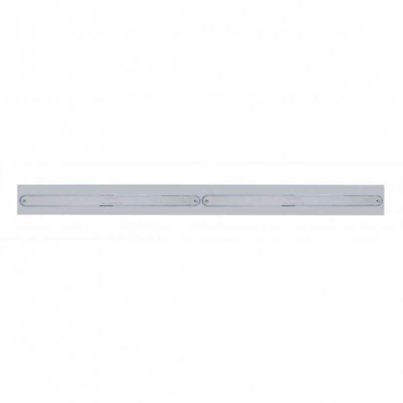 United Pacific Chrome Top Mud Flap Plate With Two 14 LED 12" Light Bars Red LED/Chrome Lens (Each) 37219