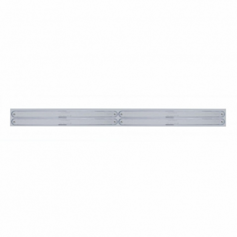 United Pacific Chrome Top Mud Flap Plate With Four 14 LED 12" Light Bars Red LED/Chrome Lens (Each) 37224