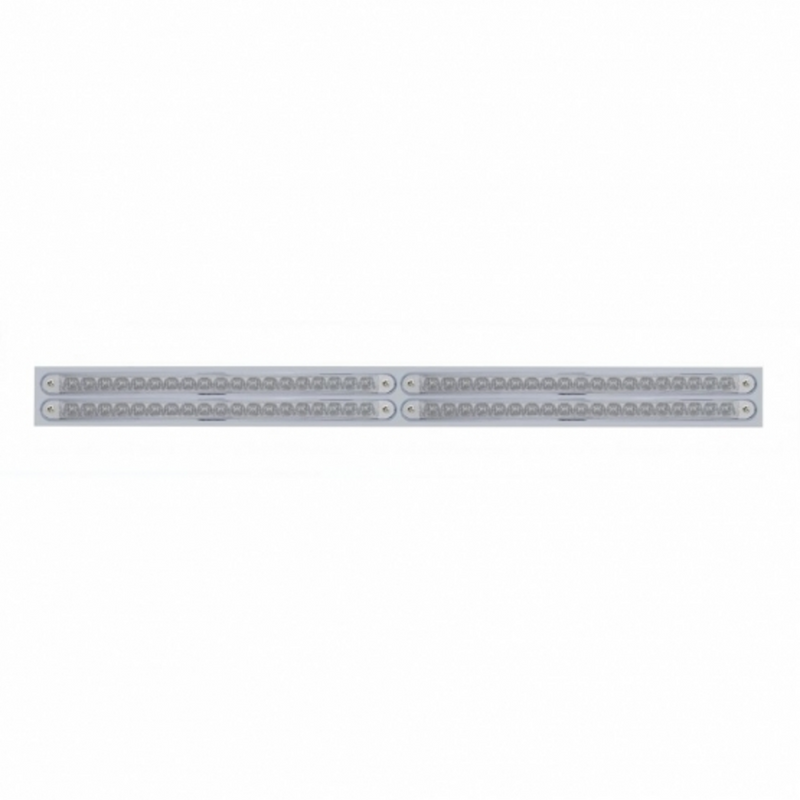 United Pacific Chrome Top Mud Flap Plate With Four 19 LED 12" Reflector Light Bars Red LED/Clear Lens (Each) 37226