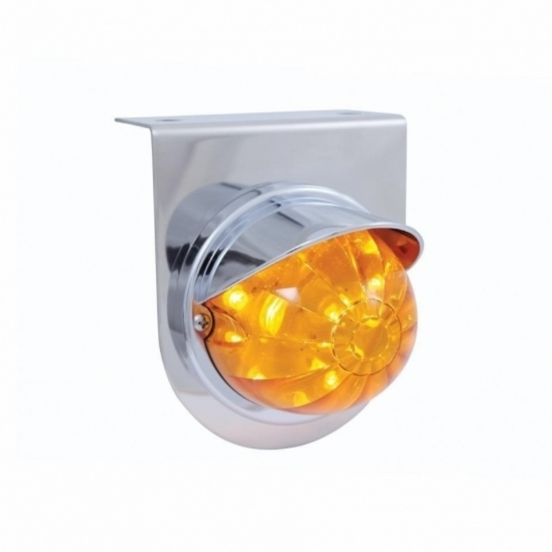 United Pacific Stainless Light Bracket With 17 LED Watermelon Light & Visor Amber LED/Amber Lens 37252