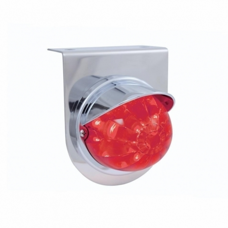 United Pacific Stainless Light Bracket With 17 LED Watermelon Light & Visor Red LED/Red Lens 37253