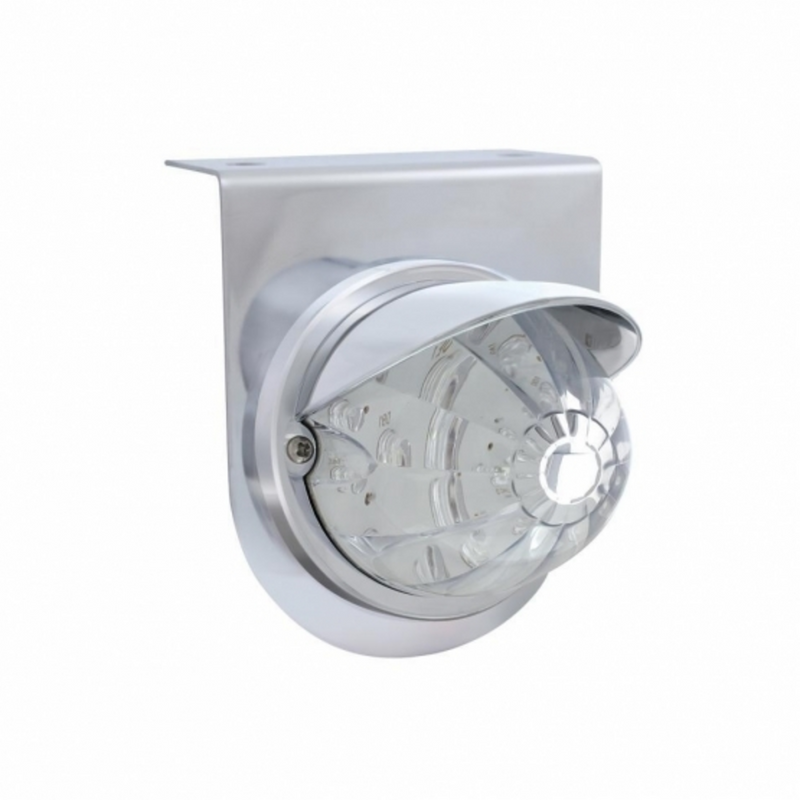 United Pacific Stainless Light Bracket With 17 LED Watermelon Light & Visor Amber LED/Clear Lens 37254