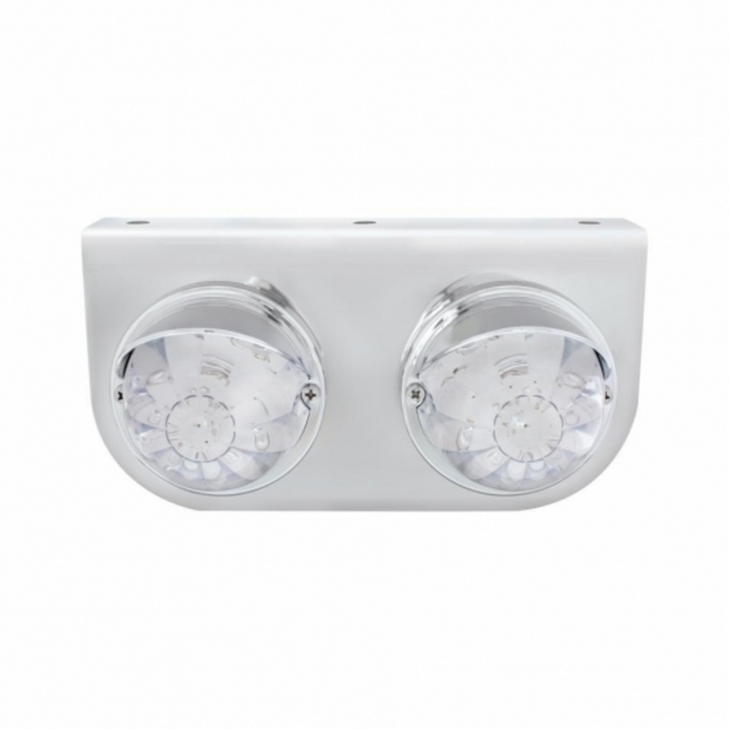 United Pacific SS Light Bracket With 2X 17 LED Dual Function Watermelon Lights & Visors Red LED/Clear Lens 37260