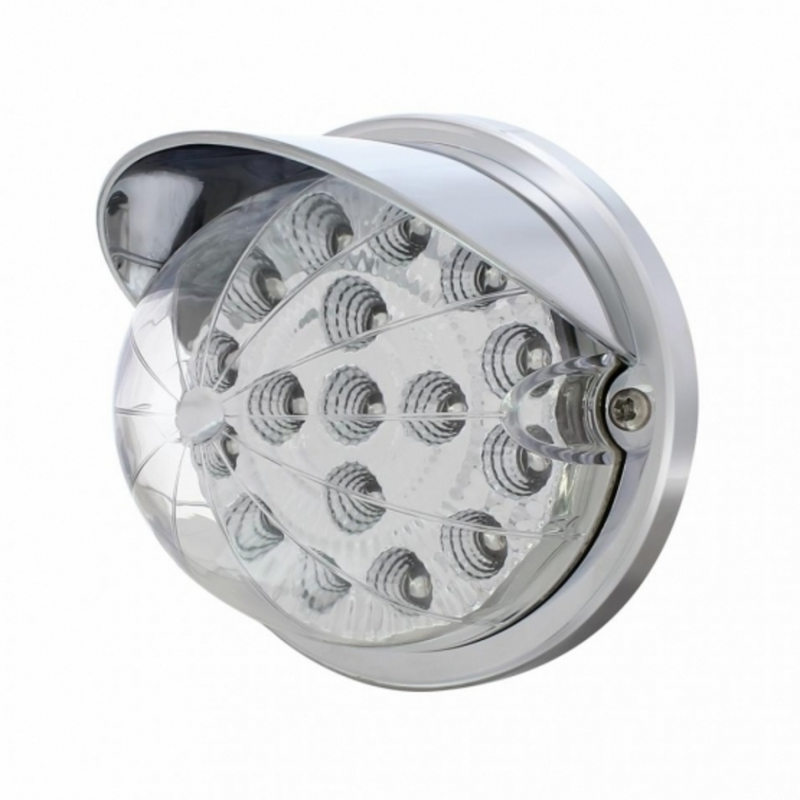 United Pacific 17 LED Dual Function Watermelon Clear Reflector Flush Mount Kit With Visor Amber LED/Clear Lens 37280