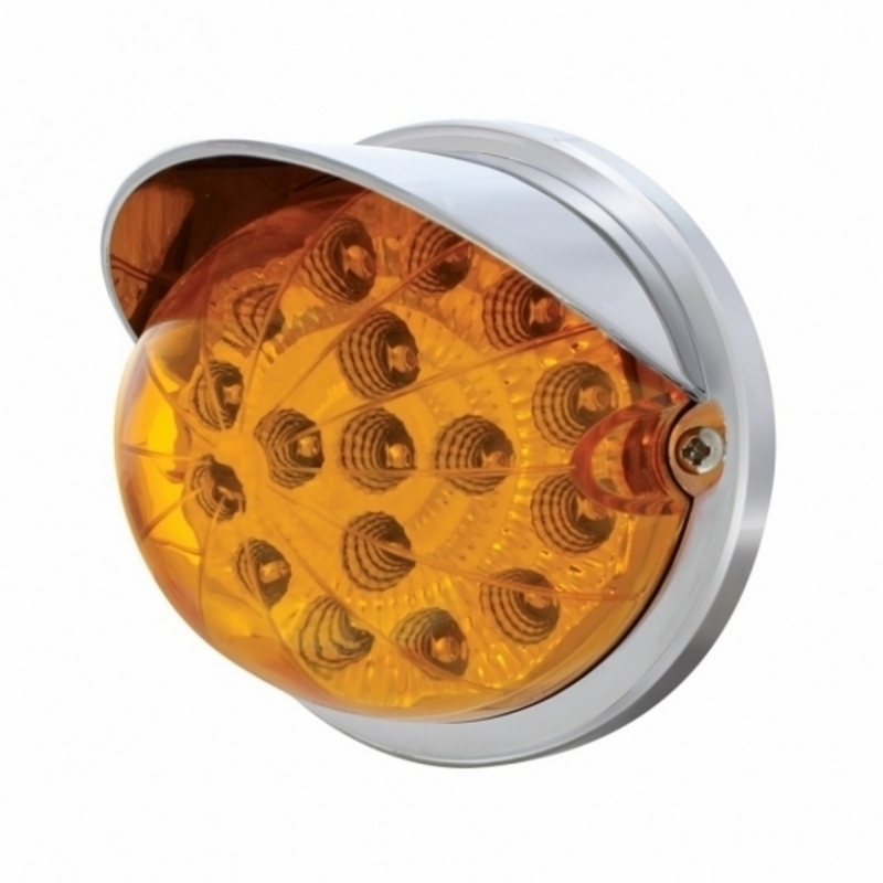 United Pacific 17 LED Watermelon Clear Reflector Flush Mount Kit With Visor Amber LED/Amber Lens 37282