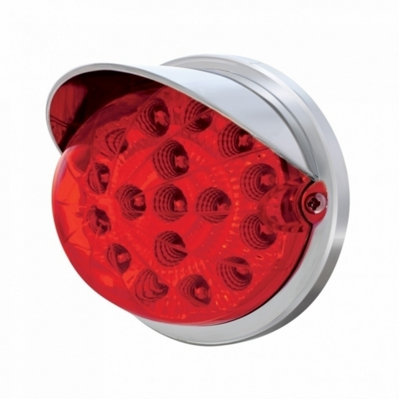United Pacific 17 LED Watermelon Clear Reflector Flush Mount Kit With Visor Red LED/Red Lens 37283
