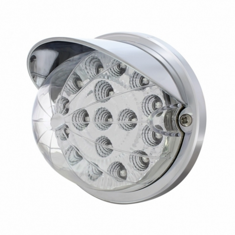 United Pacific 17 LED Watermelon Clear Reflector Flush Mount Kit With Visor Red LED/Clear Lens 37285