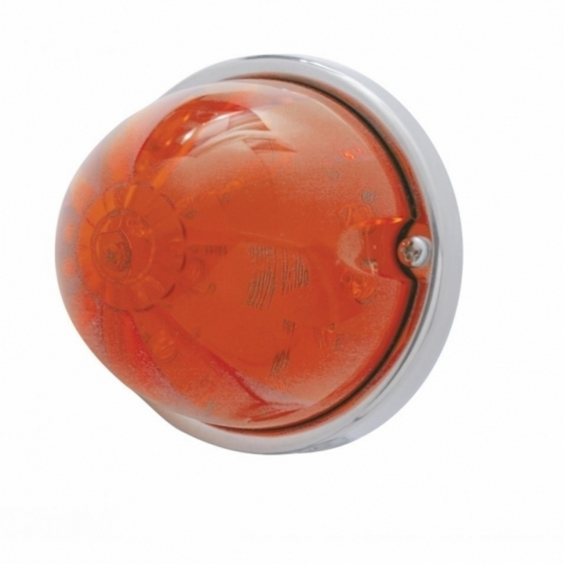 United Pacific 17 LED Watermelon Flush Mount Kit With Low Profile Bezel Amber LED/Dark Amber Lens 37311