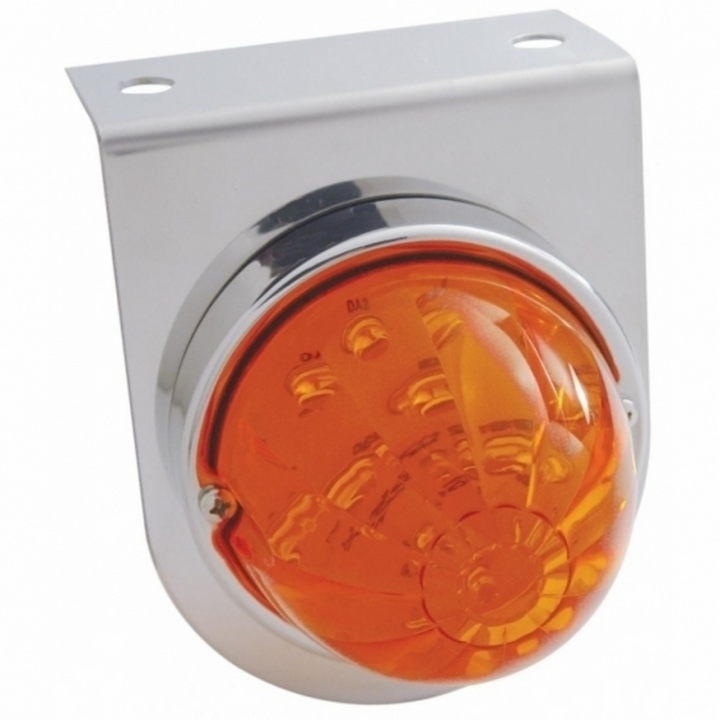 United Pacific Stainless Light Bracket With 17 LED Watermelon Light Amber LED/Dark Amber Lens 37312