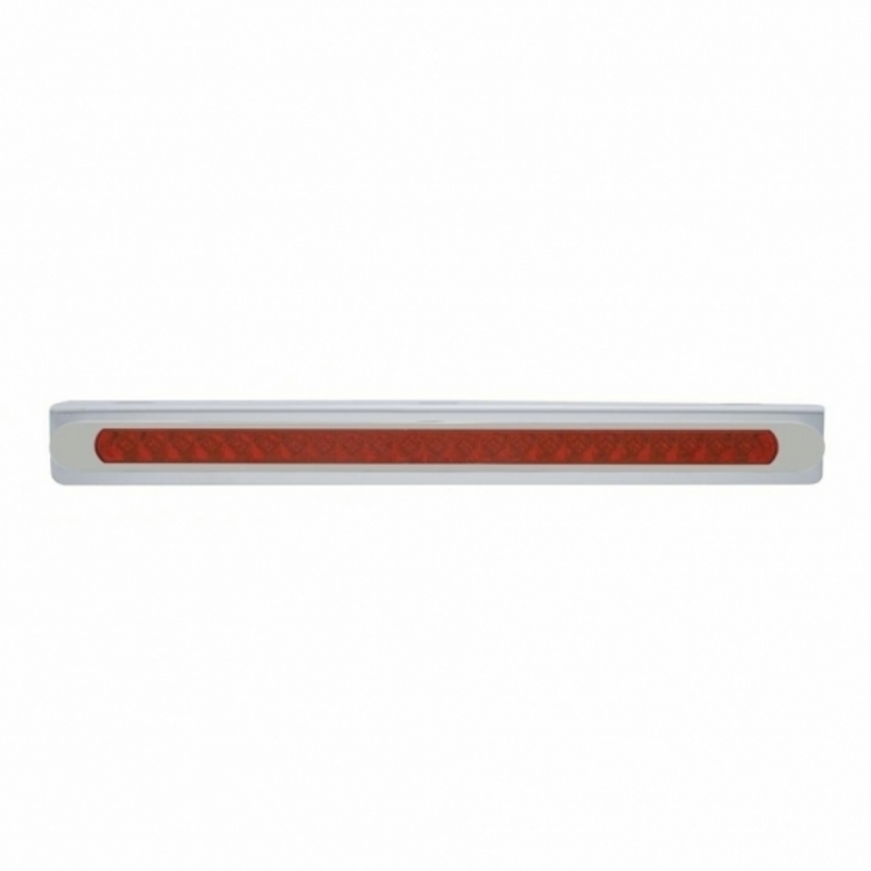United Pacific Stainless Light Bracket With 23 SMD LED 17-1/4" Light Bar & Bezel Red LED/Red Lens 37315