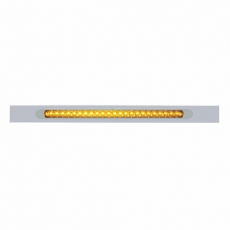 United Pacific Chrome Top Mud Flap Plate With 23 SMD LED Light Bar & Bezel Amber LED/Amber Lens (Each) 37318