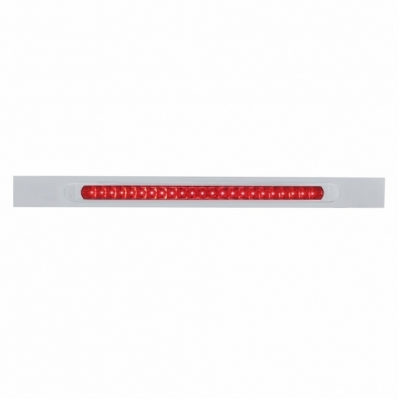 United Pacific Chrome Top Mud Flap Plate With 23 SMD LED Light Bar & Bezel Red LED/Red Lens (Each) 37319