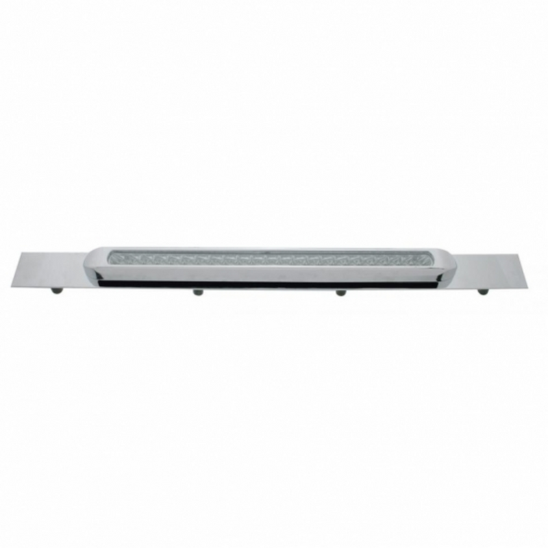 United Pacific Chrome Top Mud Flap Plate With 23 SMD LED Light Bar & Bezel Amber LED/Clear Lens (Each) 37320
