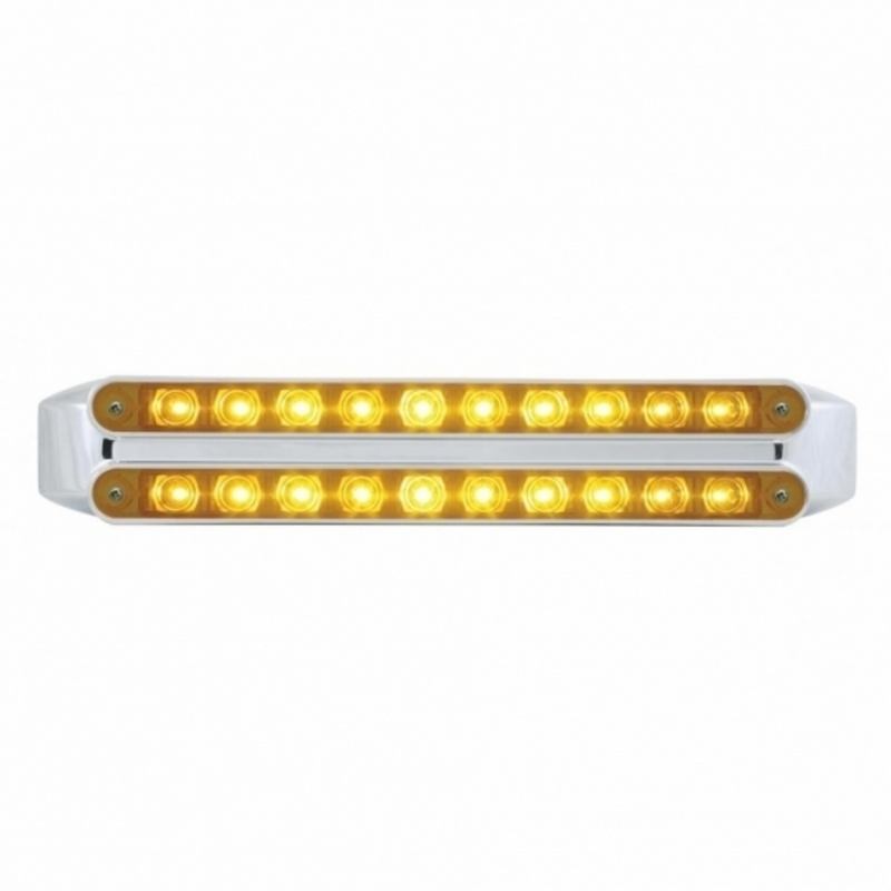 United Pacific Dual 10 LED 9" Turn Signal Light Bars Amber LED/Amber Lens 37324