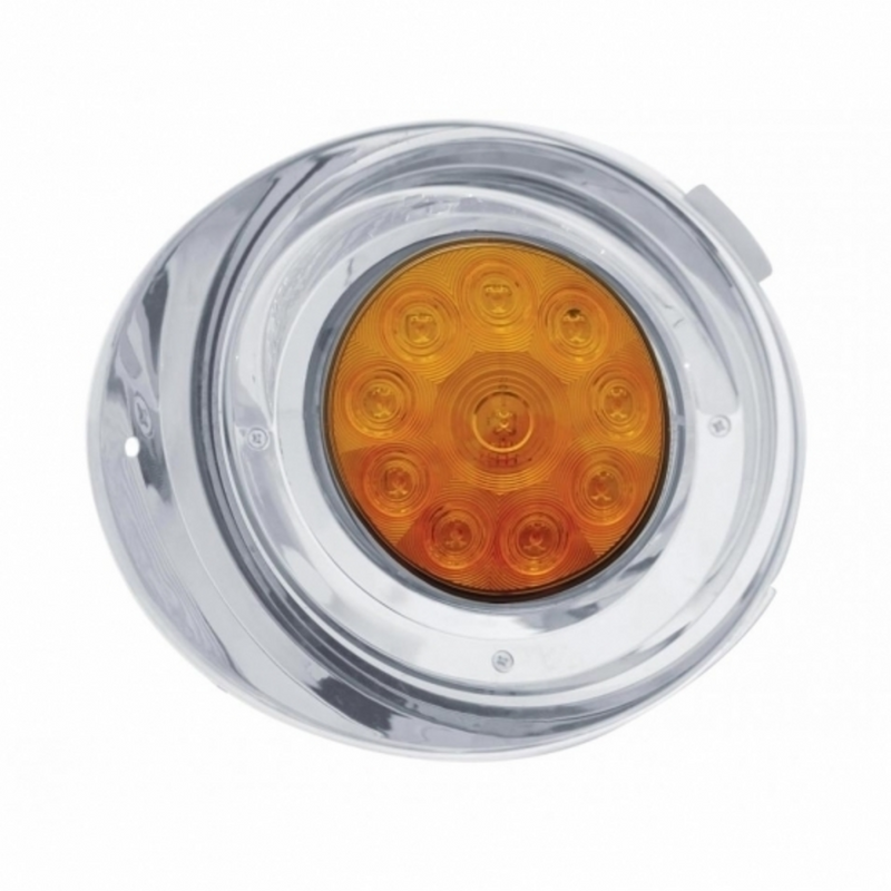 United Pacific 10 LED Freightliner Daytime Running Light Conversion Kit With Visor (Driver) Amber LED/Amber Lens 37402