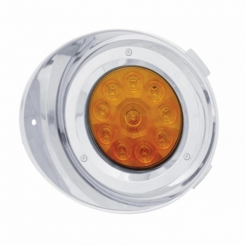 United Pacific 10 LED Freightliner Daytime Running Light Conversion Kit Without Visor (Driver) Amber LED/Amber Lens 37403
