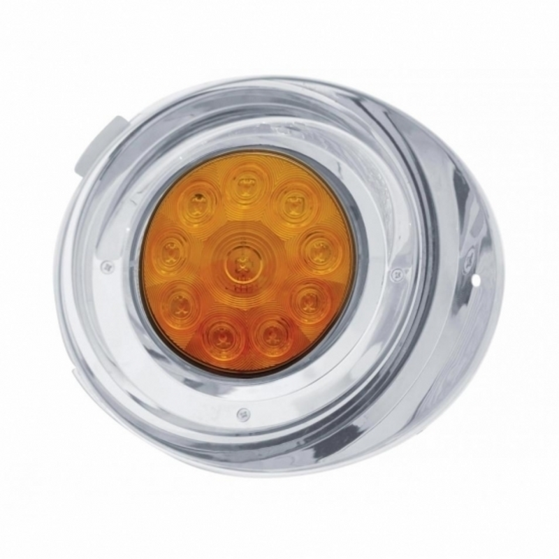 United Pacific 10 LED Freightliner Daytime Running Light Conversion Kit With Visor (Passenger) Amber LED/Amber Lens 37410