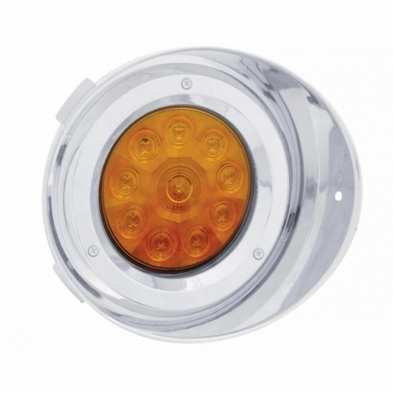 United Pacific 10 LED DRL Conversion Kit Without Visor For Pre-2005 Freightliner Century- Passenger -Amber LED & Lens 37411