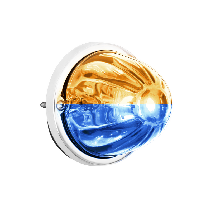United Pacific 360-Degree Double Fury LED Bulb Glass Watermelon Flush Mount Kit-Amber & Blue LED 37414