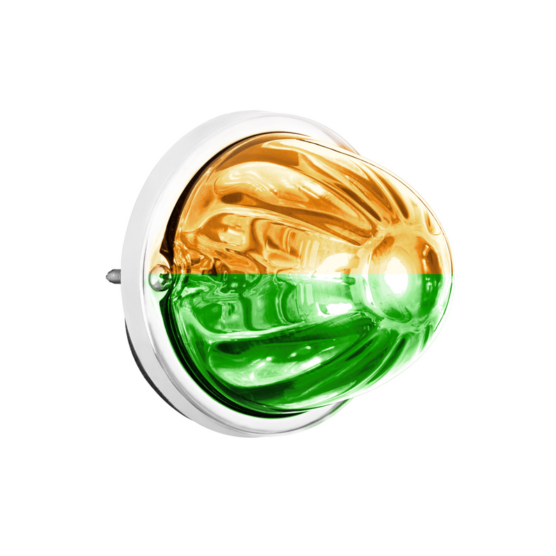 United Pacific 360-Degree Double Fury LED Bulb Glass Watermelon Flush Mount Kit-Amber & Green LED 37415