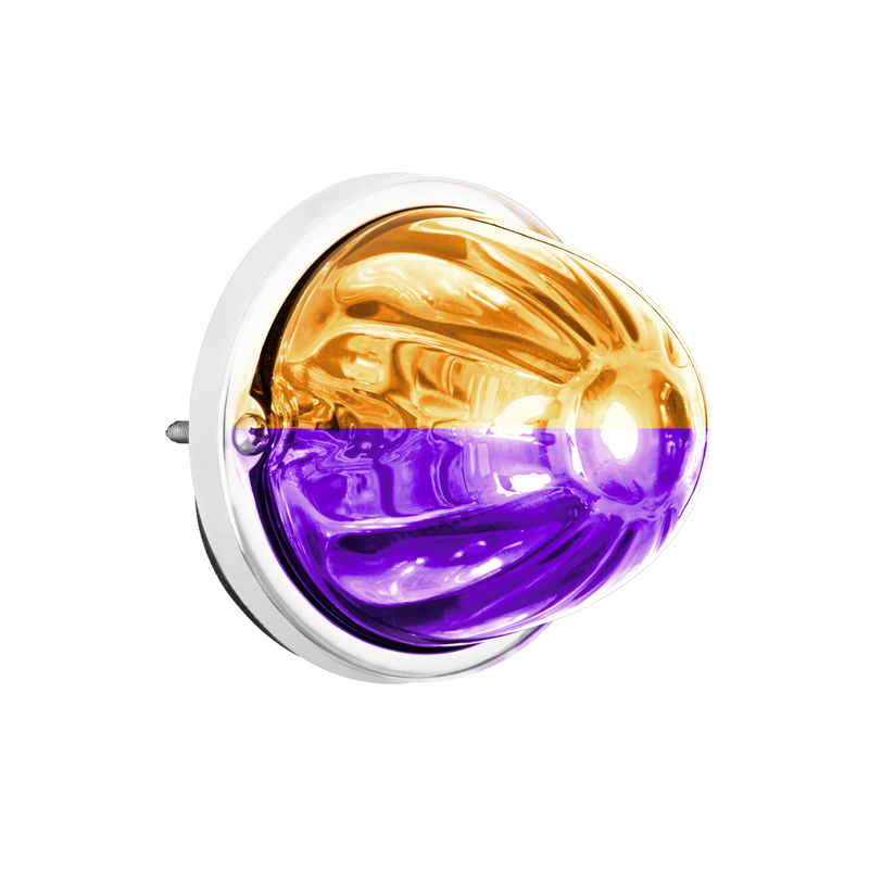 United Pacific 360-Degree Double Fury LED Bulb Glass Watermelon Flush Mount Kit-Amber & Purple LED 37416