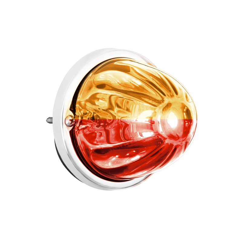 United Pacific 360-Degree Double Fury LED Bulb Glass Watermelon Flush Mount Kit-Amber & Red LED 37417
