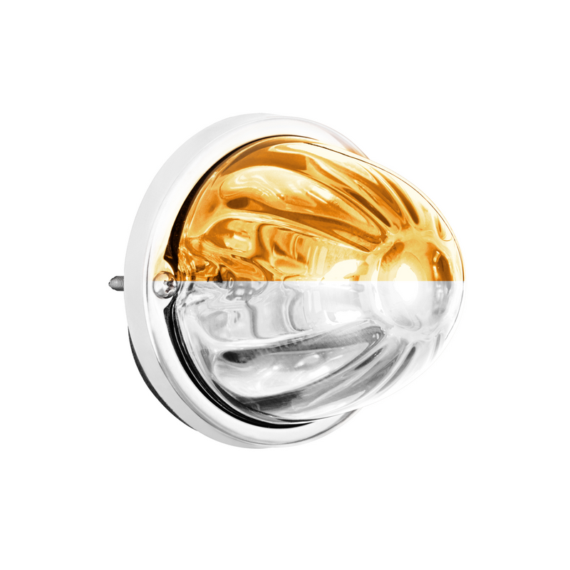 United Pacific 360-Degree Double Fury LED Bulb Glass Watermelon Flush Mount Kit-Amber & White LED 37418