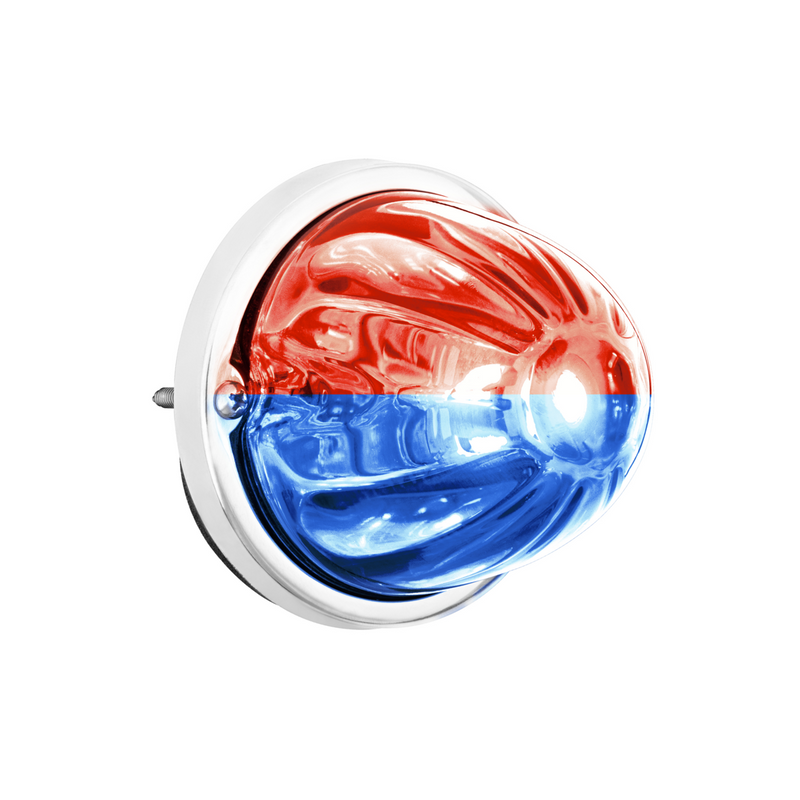 United Pacific 360-Degree Double Fury LED Bulb Glass Watermelon Flush Mount Kit-Red & Blue LED 37419