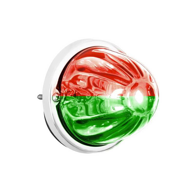United Pacific 360-Degree Double Fury LED Bulb Glass Watermelon Flush Mount Kit-Red & Green LED 37420