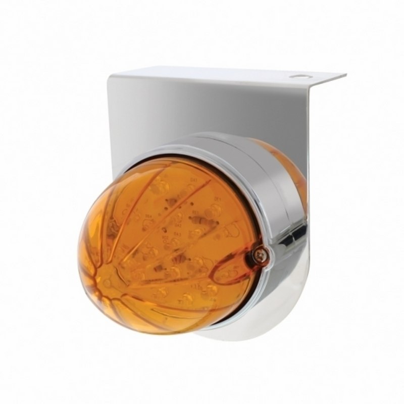 United Pacific Stainless Light Bracket With 19 LED Bullet Style Grakon 1000 Light Amber LED/Amber Lens 37456