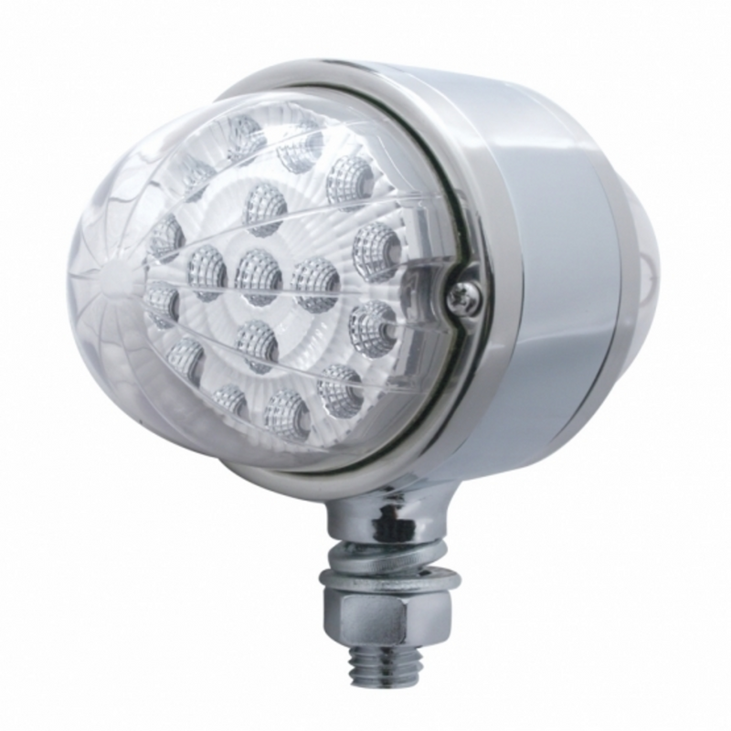 United Pacific 17 LED Dual Function Reflector Double Face Light Amber LED/Clear Lens 37480
