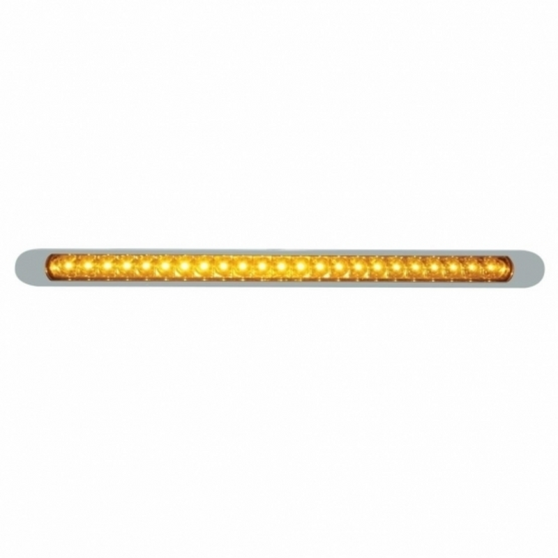 United Pacific 23 LED 17-1/4" Reflector Turn Signal Light Bar With Bezel Amber LED/Amber Lens 37510