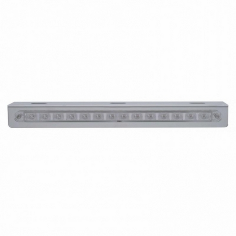 United Pacific Stainless Light Bracket With 14 LED 12" Sequential Light Bar (Left to Right) Red LED/Clear Lens 37517