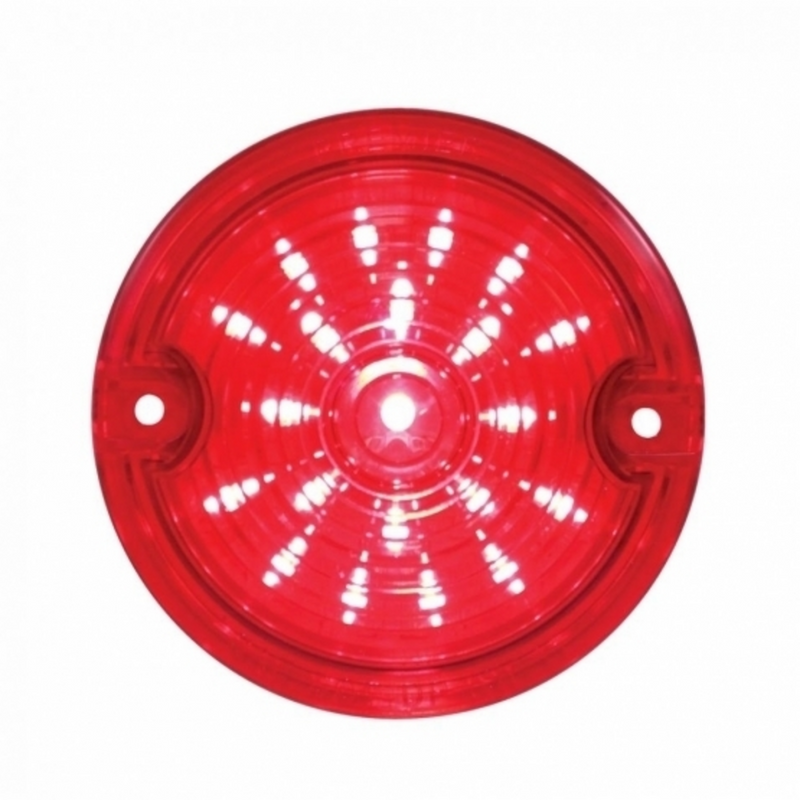 United Pacific 21 LED 3-1/4" Dual Function Signal Light For Harley Motorcycle With 1157 Plug Red LED/Red Lens 37575