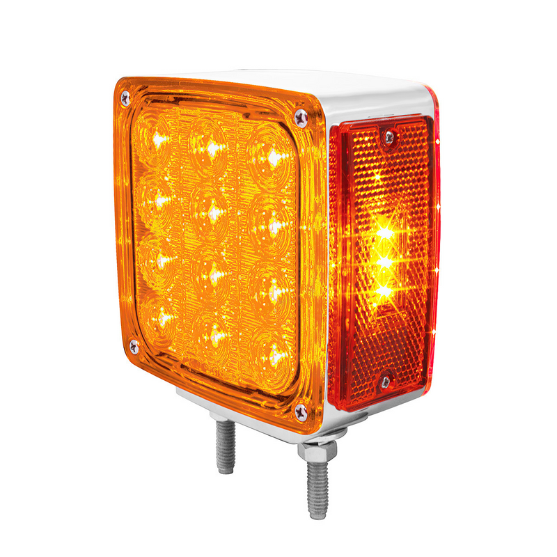 United Pacific 27 LED Double Face Turn Signal Light (Driver) Amber & Red LED/Amber & Red Lens 37578
