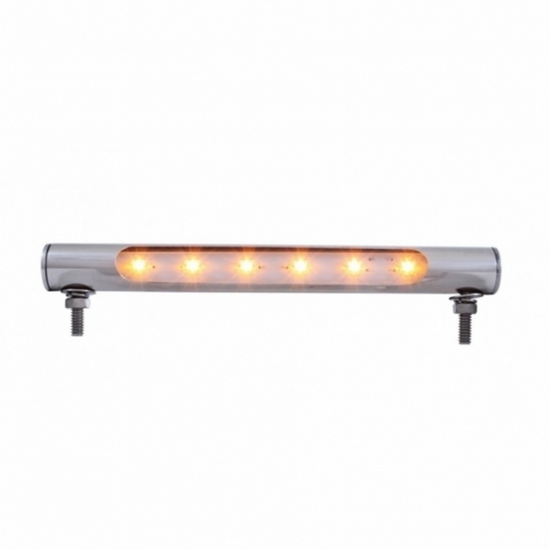 United Pacific 6 LED Stainless Steel Tube Light Amber LED 37586