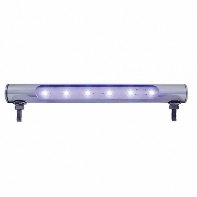United Pacific 6 LED Stainless Steel Tube Light Blue LED 37587