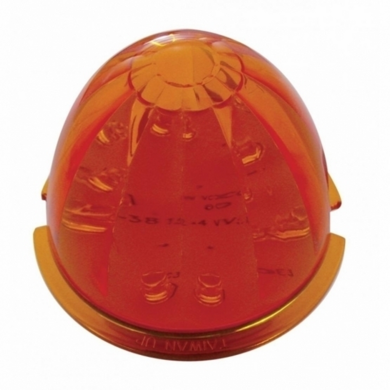 United Pacific 17 LED Watermelon Cab Light Amber LED/Dark Amber Lens 37595