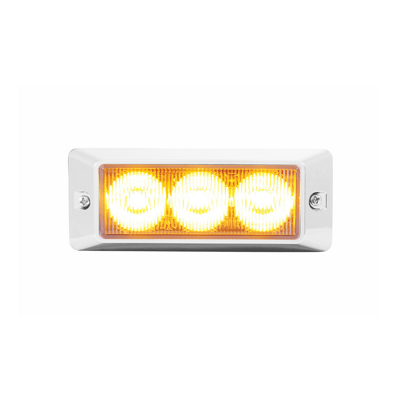 United Pacific 3 High Power LED Warning Light Amber LED 37627
