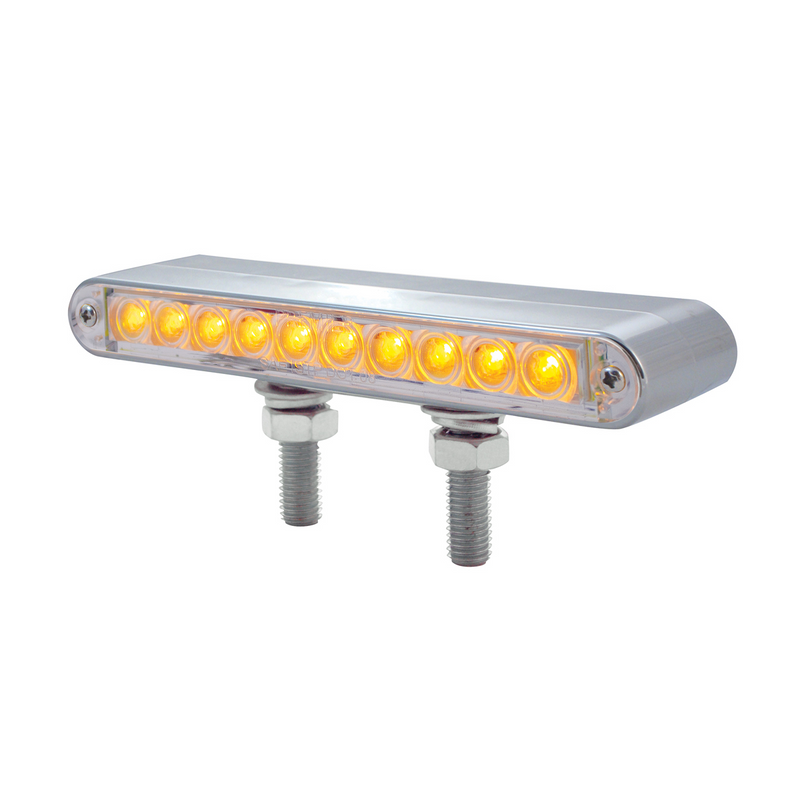 United Pacific 20 LED 6-1/2" Double Face Light Bar Amber & Red LED/Clear Lens 37631