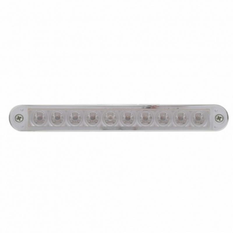 United Pacific 10 LED 6-1/2" Light Bar With Bezel (Stop, Turn & Tail) Red LED/Clear Lens 37640