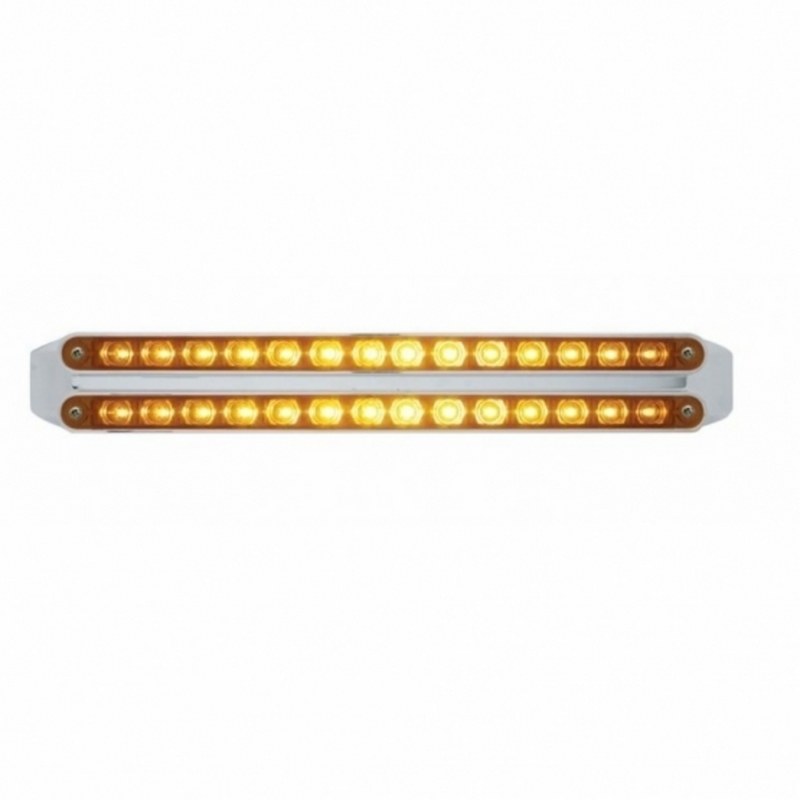 United Pacific Dual 14 LED 12" Turn Signal Light Bars Amber LED/Amber Lens 37665