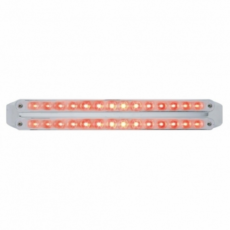 United Pacific Dual 14 LED 12" Light Bars (Stop, Turn & Tail) Red LED/Chrome Lens 37676