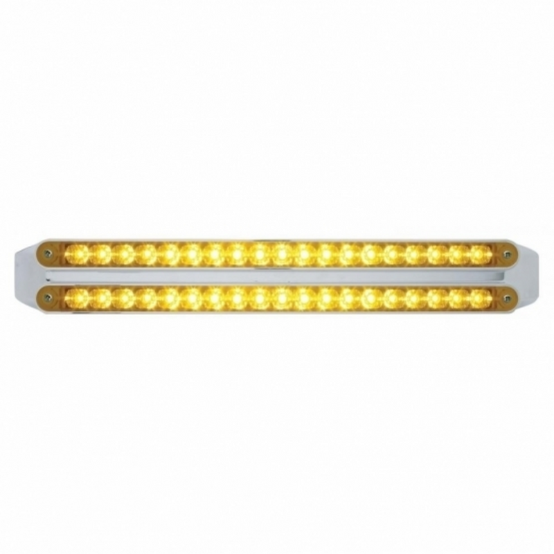 United Pacific Dual 19 LED 12" Reflector Turn Signal Light Bars Amber LED/Amber Lens 37678