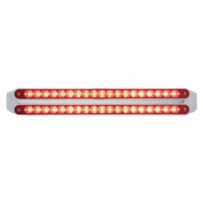 United Pacific Dual 19 LED 12" Reflector Light Bars (Stop, Turn & Tail) Red LED/Red Lens 37679